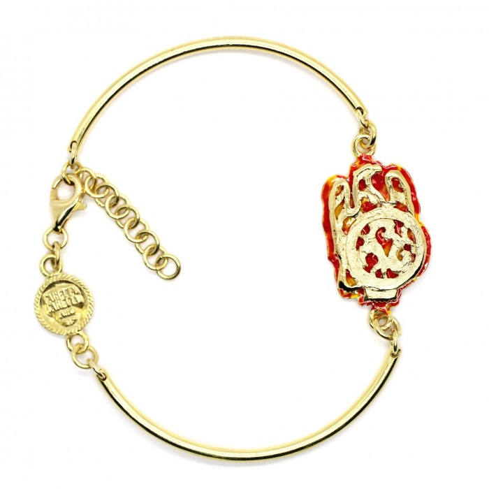 bracciale cerchi asso di oro smalto